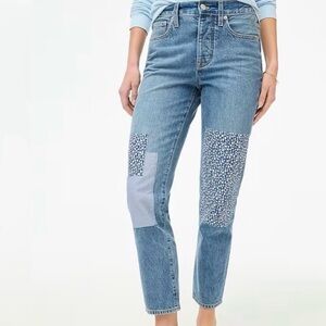 J.Crew Blue Patchwork Slim Boyfriend Jean